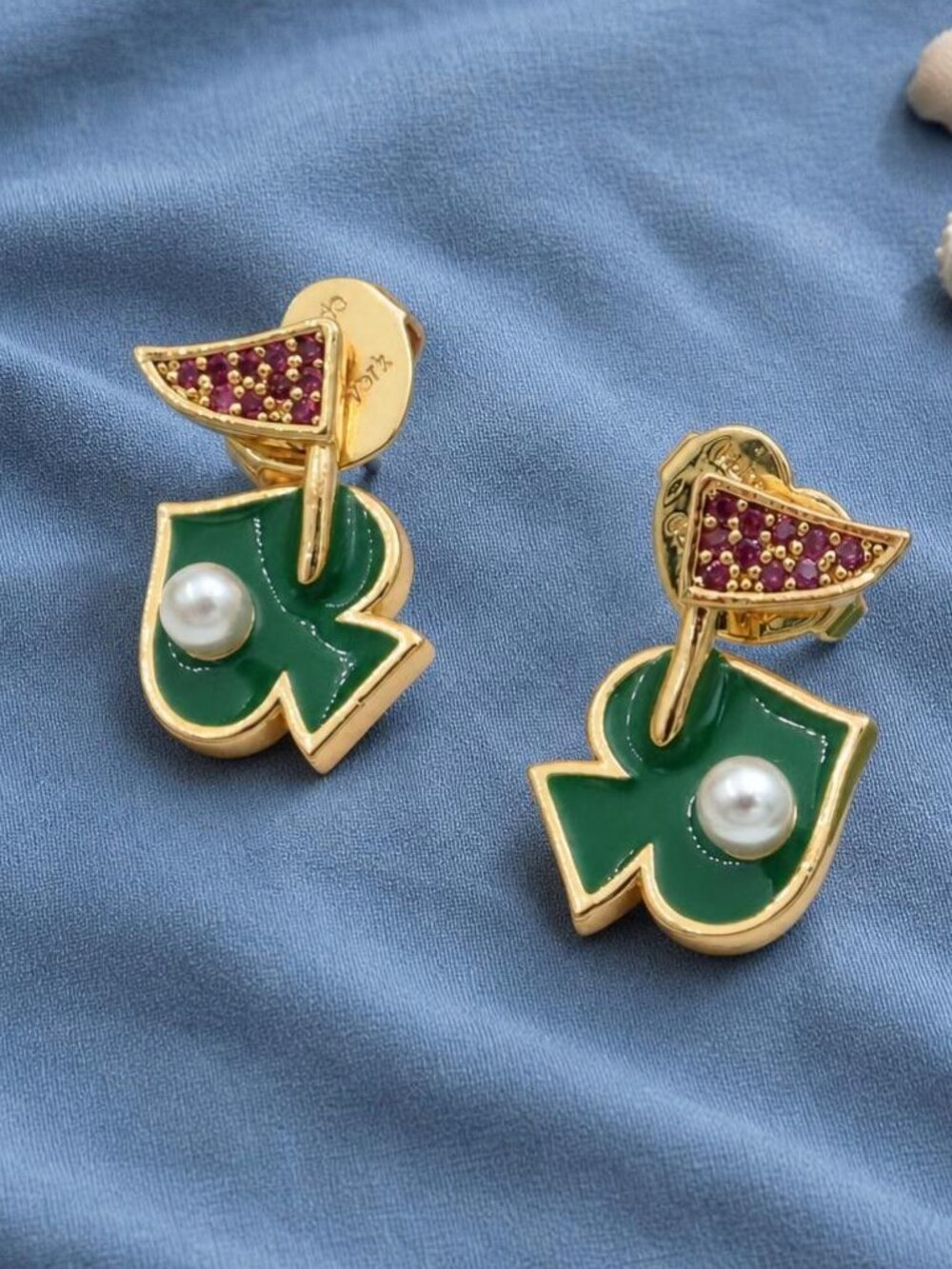 Kate Spade Hole In One Gold Stud Earrings - Picture 2 of 2